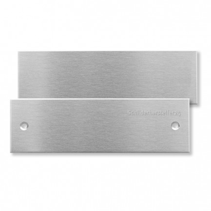 Schild aus Edelstahl - silber geschliffen - 150x45mm