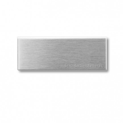 Schild aus Edelstahl - silber geschliffen - 80x30mm