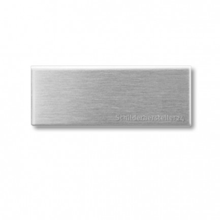 Schild aus Edelstahl - silber geschliffen - 70x20mm