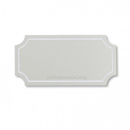 Schild aus Aluminium - neusilber glänzend - 100x50mm - mit Innenecken
