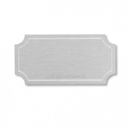 Schild aus Aluminium - Edelstahloptik - 100x50mm - mit Innenecken