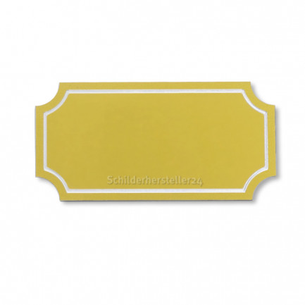 Schild aus Messing - gold satiniert - 100x40mm - mit Diamantschliff