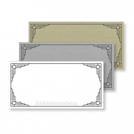 Schild aus Kunststoff - mit Schmuckrahmen - 120x60mm - 100411
