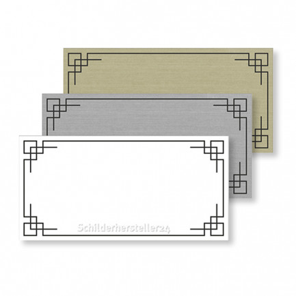 Schild aus Kunststoff - mit Schmuckrahmen - 120x60mm - 100401