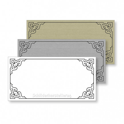 Schild aus Kunststoff - mit Schmuckrahmen - 120x60mm - 100413