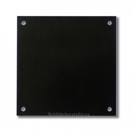 Messingschild quadratische Form dunkel patiniert 100x100mm mit 4 Bohrlöcher