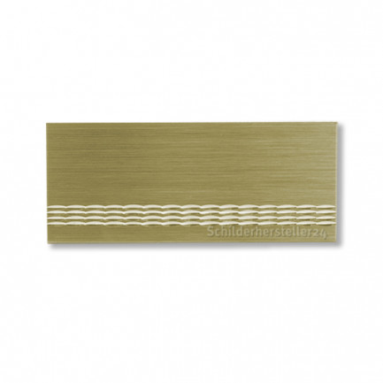 Schild aus Messing - gold satiniert - 120x50mm - mit Diamantschliff