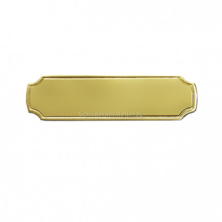 schmales Namensschild aus Messing mit polierter Oberfläche - 100x27mm - selbstklebend