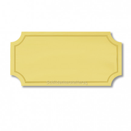 Schild aus Messing - gold poliert - 100x50mm - mit Innenecken