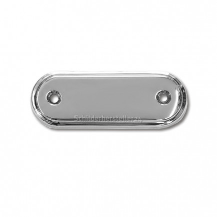 kleines Messingschild silber verchromt  - 79x30mm