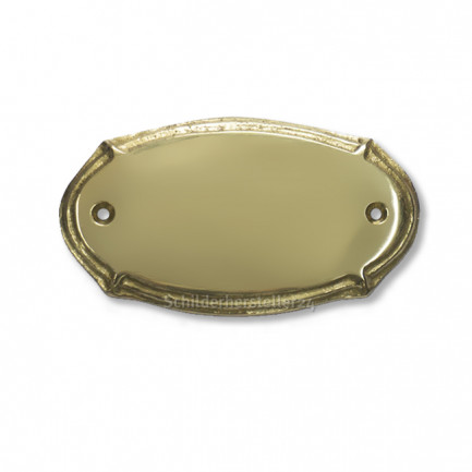 kleines Messingschild gold poliert - 86x48mm