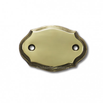 ovales Messingschild gold poliert - 73x50mm
