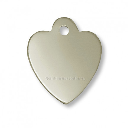 Kleintieranhänger aus Aluminium - Herzform - weißgold - 25x29mm - 100718