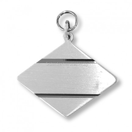 Halsbandanhänger - versilbert - rautenförmig - 38x32mm - 100720