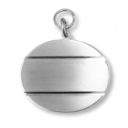Halsbandanhänger - versilbert - oval - 34x30mm - 100721