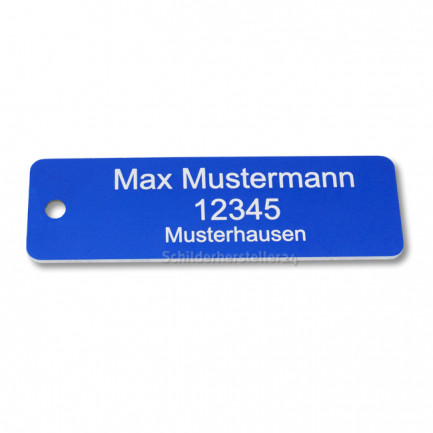 Geräteschild - aus Aluminium - Atemschutzträger - Schlüsselanhänger - Farbe blau