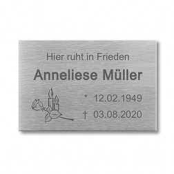 Trauerschild aus Edelstahl 120x80mm