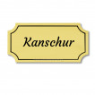 Schild aus Messing - gold poliert - 100x50mm - Schriftfarbe schwarz