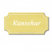 Schild aus Messing - gold poliert - 100x50mm - Schriftfarbe weiß