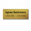 Gedenkschild - Aluminium - gold - 100x40mm - 100806