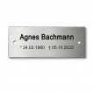 Gedenkschild - Aluminium - silber - 100x40mm - 100806