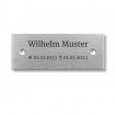 Gedenkschild - Edelstahl - 100x40mm - mit Bohrungen - 100805