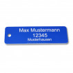 Geräteschild - aus Aluminium - Atemschutzträger - Schlüsselanhänger - Farbe blau
