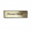 Namensschild - Ansteckschild - gold - spitze Ecken - mit Namensgravur - 1 Zeile