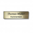 Namensschild - Ansteckschild - gold - spitze Ecken - mit Namensgravur - 2 Zeilien