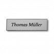 Namensschild - Ansteckschild - silber - spitze Ecken - mit Namensgravur - 1 Zeile