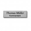 Namensschild - Ansteckschild - silber - spitze Ecken - mit Namensgravur - 2 Zeilien