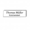 Namensschild - Ansteckschild - weiss - spitze Ecken - mit Namensgravur - 2 Zeilien